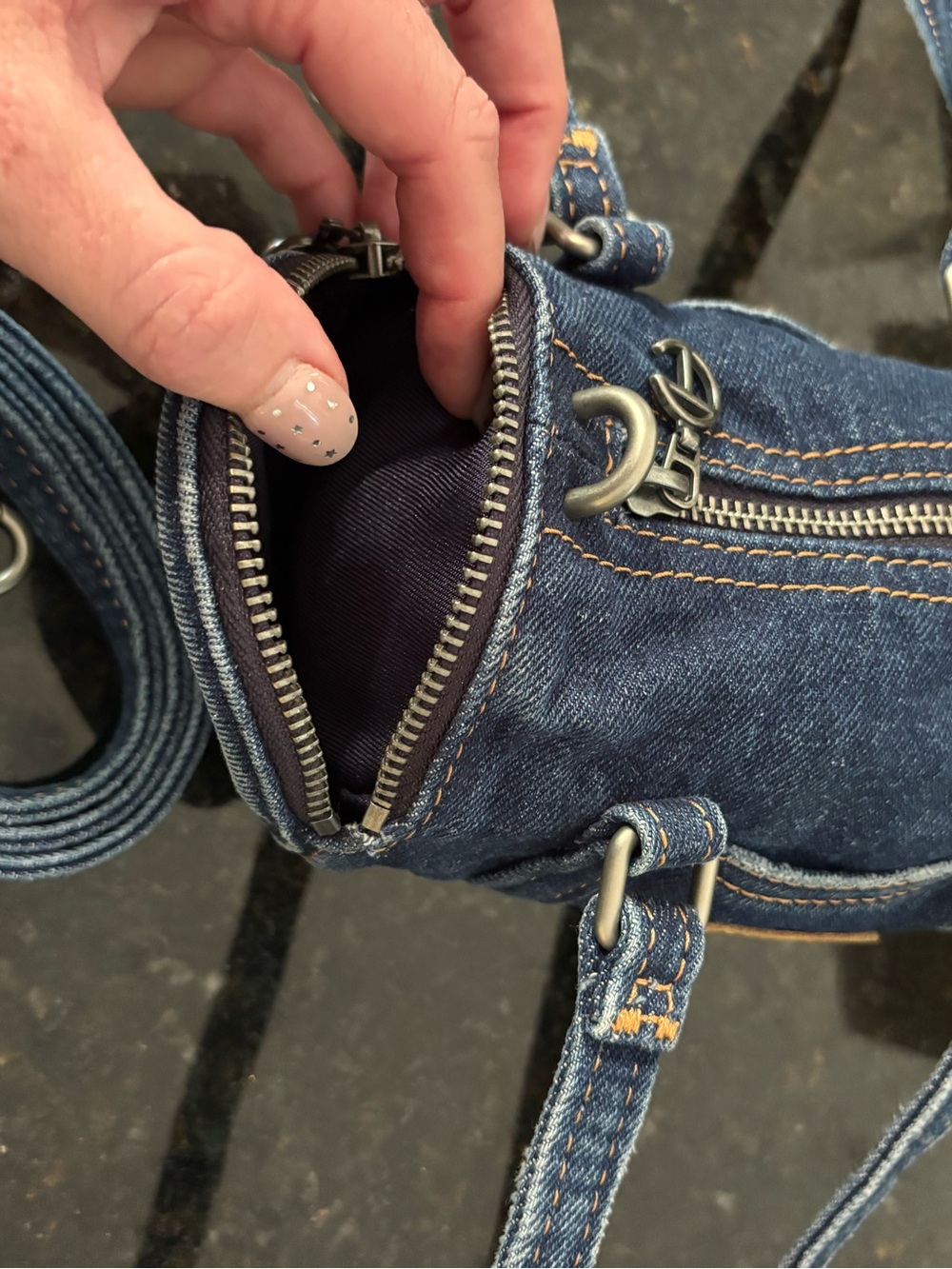 Telfar Azalea Denim Barrel Crossbody Bag - Small - Picture 7 of 7